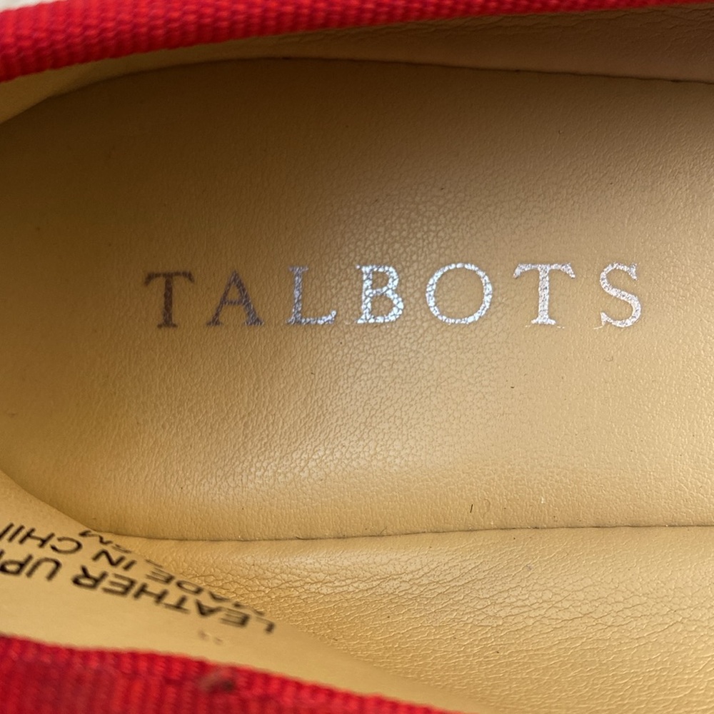 Talbots Penelope Quilted Ballet Flats - Studded Kid Suede - Red, Size 6.5M - Picture 15 of 17